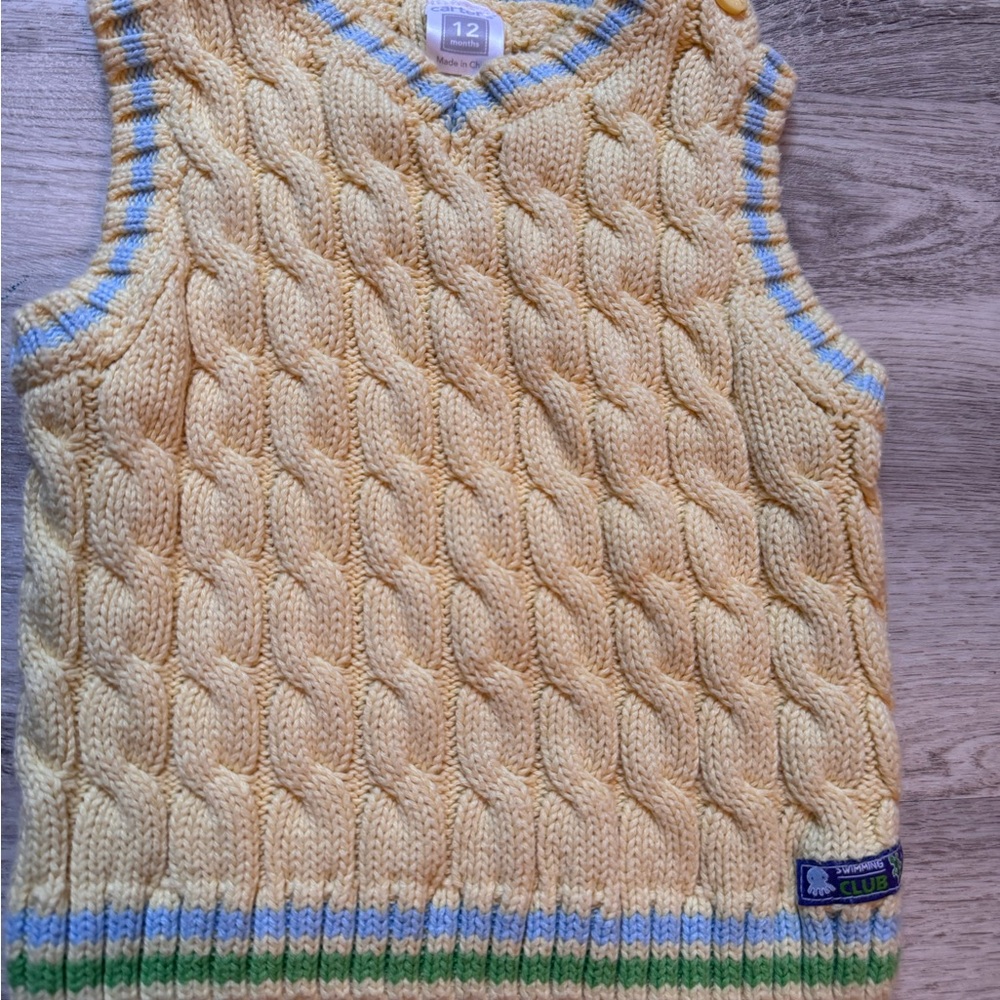 Carter's Yellow Cable Knit Sweater Vest